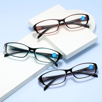 4 Paket Anti Blue-Ray okuma gözlüğü erkekler kadınlar için, bilgisayar presbiyopik gözlük mavi ışık geçirmez Lens bahar menteşe dayanıklı