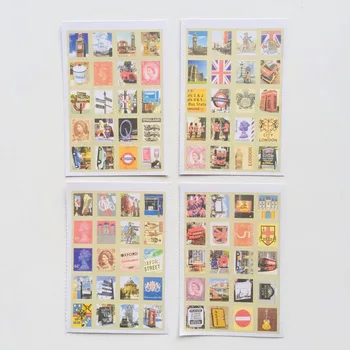 4 Sheets /Paketi Şık Seyahat Londra Çıkartmalar Dizüstü Albümü DIY Dekorasyon