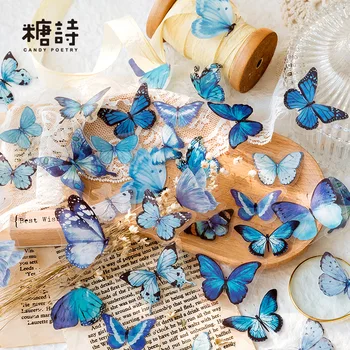 40 Adet / grup Vintage Kelebek Çıkartmalar Önemsiz Günlüğü Dekoratif Renkli Etiket Çıkartmaları Planlayıcısı DIY Albümü Scrapbooking Malzeme