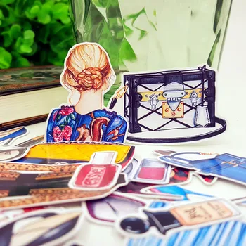 40 adet Moda kadınlar vintage Çıkartmalar El Sanatları Scrapbooking çıkartmaları kitap Öğrenci etiket Dekoratif sticker DIY Kırtasiye