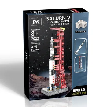 425 ADET Teknik Saturn V Uzay Roket Fırlatma Merkezi Modeli Yapı Taşları DIY Tuğla Oyuncaklar doğum günü hediyesi Erkek Çocuklar İçin