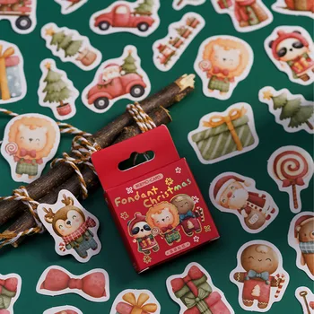 45 Adet Günlüğü Sticker Scrapbooking Merry Christmas Planlayıcısı Japon Önemsiz Günlüğü Kawaii Dekoratif Kırtasiye Zanaat Etiket