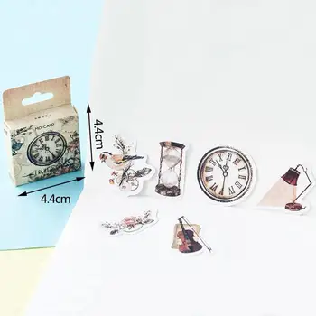 46 Adet / kutu Vintage Saat Çıkartmalar Anlatı Bölüm Seyahat Sticker Çocuklar İçin Dekoratif Scrapbooking Dıy Günlüğü Albümü