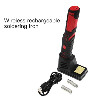 480℃ 8W Kablosuz havya Taşınabilir USB Şarj Edilebilir Akülü Elektrikli Lehim Demir Kiti ile parlak LED lamba Ev Aracı