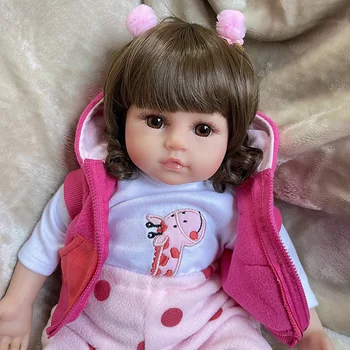 48cm Bebes Reborn Bebek Silikon Yeniden Doğmuş Bebek Bebek Sevimli Gerçekçi Yürümeye Başlayan Bonecas Kız Menina De Sürpriz Bebek