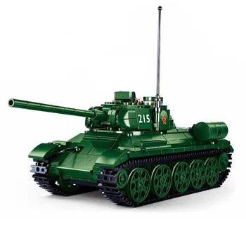 497 Adet Askeri Sovyet T - 34/85 Orta Tankı Blok Seti Moc Modeli Savaş yapı tuğla oyuncaklar Çocuklar İçin