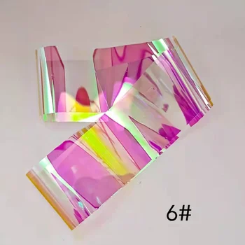 4cm * 100m Toplu Tırnak Sparkle Aurora Cam Folyo Transfer Kağıdı Holografik Ayna Yansıtıcı Glitter Çivi Çıkartması Kaymak Toptan