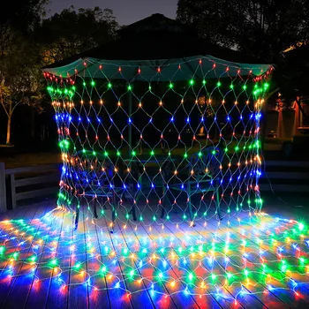 4M X 6M 1.5 M X 1.5 M 2x3M LED dize noel ağ ışıklandırma açık peri bahçe dekor düğün parti dekorasyon perde ışıkları sokak