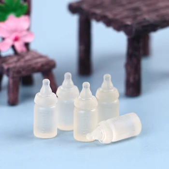 5 adet 1: 12 Evcilik Minyatür Mini Süt Şişesi Biberonlar Simülasyon Oyuncaklar Bebek Evi Aksesuarları
