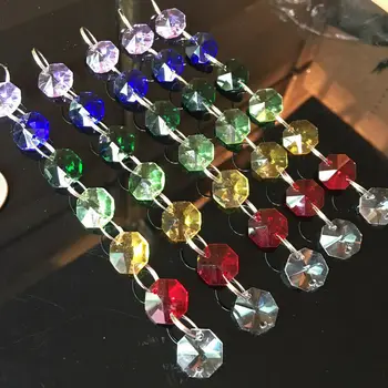 5 ADET 7 renkli boncuklar Suncatcher Temizle Avize Kristalleri Prizmalar Kristal Kolye Avizeler Aksesuarları Dekorasyon