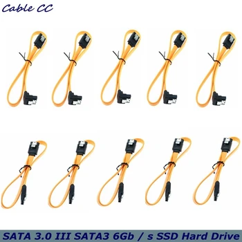 5 adet/ Ecosin2 Bilgisayar Kabloları ve Konnektörleri 45 CM SATA 3.0 III SATA3 6 Gb / s SSD Sabit Disk Veri Doğrudan / Sağ Açı Kablo Oct14