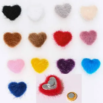 5 Adet Manyetik Kalp Tırnak Pom POMS Kutusu Kiti, kabarık Peluş Sevimli Aşk Pom 3D Tırnak Süslemeleri Tırnak Sanat Takılar Manikür Aksesuarları