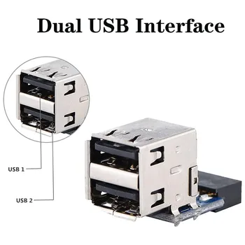 5 Adet Masaüstü Kartı USB Konektörü, 9Pin / 10Pin Çift USB2. 0 A Bağlantı Noktası Ön Panel Adaptörü, USB Dahili Anakart Başlığı