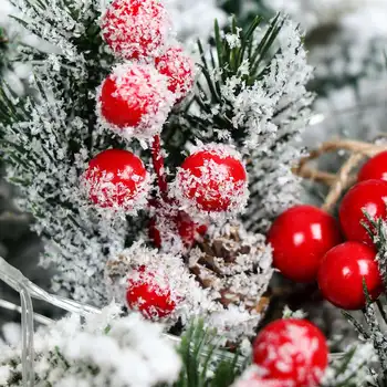 5 Adet Noel Kırmızı Berry Articifial Çiçek suni çam kozalağı Şube Noel Ağacı Süslemeleri Süs Hediye Paketleme Ev DIY Çelenk
