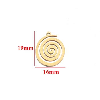5 adet Paslanmaz Çelik 16mm Spiral Charms Kolye DIY Takı Yapımı için Kadın Kolye Aksesuarları Küpe Malzemeleri