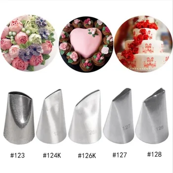 5 Adet / takım Austin Gül Paslanmaz Çelik Buzlanma Boru İpuçları Petal Çiçek Fondan Nozullar Kek Dekorasyon Pasta Araçları Bakeware