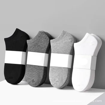 5 Pairs Erkek Çorap Pamuk spor çorapları Rahat Ayak Bileği Çorap Tekne Çorap Erkek Yaz Sonbahar kaymaz Silikon Görünmez Çorap