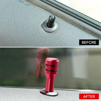 5 Renk Araba alüminyum alaşımlı kapı Kolu Araba Kapı Kaldırma Düğmesi Otomatik emniyet kilidi Toka Durum Düğmesi İç Dekor