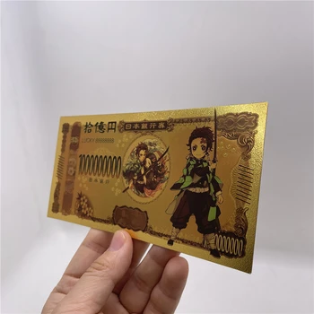 5 türleri japon animesi iblis avcısı oyun kartları Kamado Tanjirou 10000 Yen Altın Plastik banknotlar Hediye ve koleksiyon için