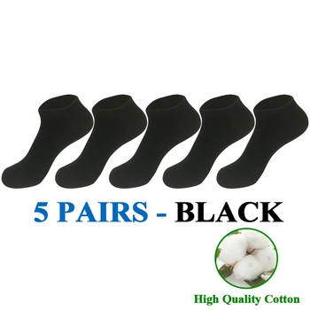 5 Çift / grup Ayak Bileği Pamuk Çorap Erkekler Kısa Rahat Koşu Nefes Bahar Yaz Düz Renk Rahat Çorap Erkek 5 Renkler
