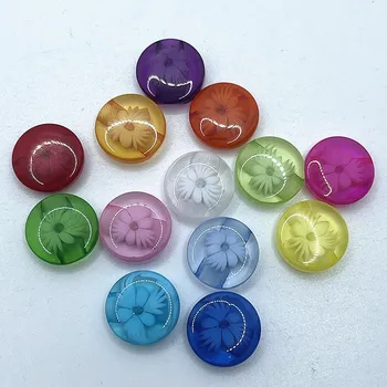 50 Adet 12mm Şeffaf renkli çocuk reçine Düğmeler giyim DIY Oya Dikiş Dikiş aksesuarları el yapımı Düğmeler
