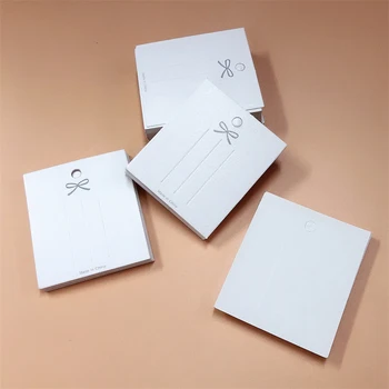 50 ADET Beyaz Firkete Kartı Biblo Kağıt Kartları Ambalaj Poşetleri Kart Stoğu Yay Ekran Kartları Karton Ambalaj Kağıdı