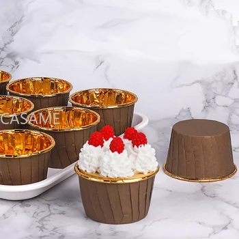 50 ADET Büyük Renkli Kağıt Kek Cupcake Liner Pişirme Muffin Kutusu Kupası Vaka Parti Tepsisi Kek Kalıbı Araçları Düğün Dekorasyon