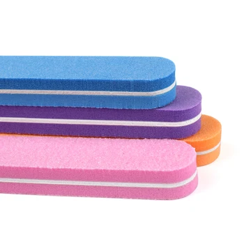 50 adet/grup Mini Tırnak Dosyaları Renkli Sünger Çift Taraflı Tırnak Tampon Akrilik tırnak cilası Zımpara Blok Tırnak Glitter Araçları
