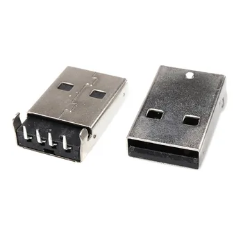 50 Adet USB Tip A 4 Pin Erkek Dik Açı DIP Konektörü DIY