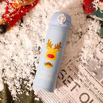 500ml Paslanmaz Çelik Su Şişesi Termos Bardak Noel Vakum Şişeler Çocuklar için Hediyeler Çocuk Karikatür termos şişe Dirnkware