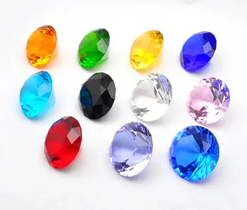 50mm Gökkuşağı Kristal Cam Sevimli Elmas Paperweight Fengshui Ham Amber Düğün Ev Dekor hediyelik eşya Hediye Ürünleri Misafirler İçin