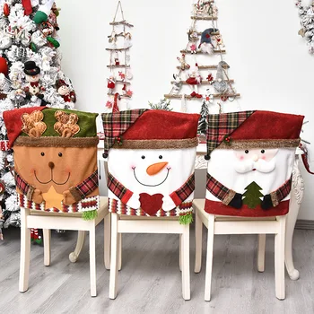 52X48cm Noel Santa sandalye kılıfı 2022 Ev için Noel Süsler Mutfak Masa Noel Süslemeleri Navidad Yeni Yıl Hediyeleri 2023