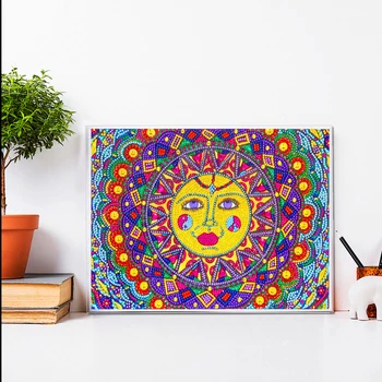 5D DIY Bölüm Özel Şekilli Matkap Elmas Boyama Güneş Tanrısı Mozaik Kiti Resim Duvar Yapıt El Sanatları Ev Dekorasyon için