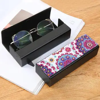 5D DIY Elmas Boyama Göz gözlük saklama kutusu Seyahat Deri Güneş Gözlüğü Durumda Elmas Nakış Zanaat noel hediyesi