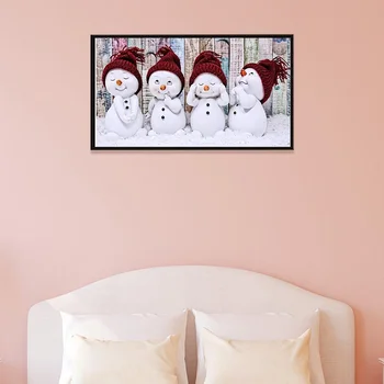 5D DIY Elmas Boyama Kardan Adam Resim Tam Yuvarlak Matkap Elmas Nakış Mozaik Kış Sevimli Desen Ev Dekor noel hediyesi