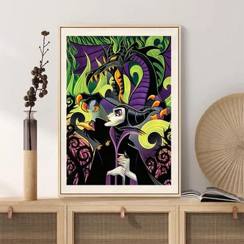 5D Dıy Elmas Boyama Disney Villain Evil Cadı Maleficent Nakış Soyut Sanat Mozaik Tam Matkap Ev Dekor Hediyeler