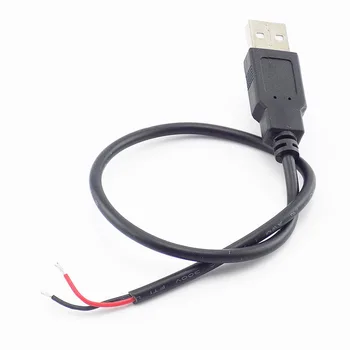 5V USB 2.0 2 Pin 2 Tel dıy usb Erkek jack konnektörü Kablosu Güç Şarj Uzatma kablo kordonu 0.3 m / 1m / 2m Konnektör Adaptörü