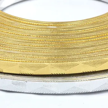 5X1mm 10 m / grup üçgen baskılı Düz Alüminyum tel Altın / gümüş el sanatları malzemeleri diy bilezik kolye takı yapımı