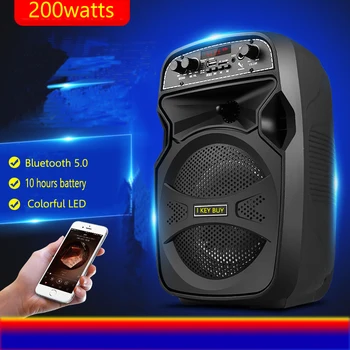 6.5 İnç Açık Aktif Subwoofer Araba Ses 220v/12 V 2 LED Dahili Li Pil Bluetooth USB/TF Kartı/AUX/FM Radyo/Mikrofon