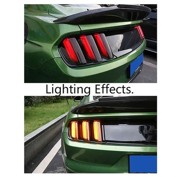 6 Adet Araba Füme Arka Kuyruk İşık Dekor Kapak Arka Lambası Lambası Trim Garnish Lamba Davlumbazlar Ford Mustang 2016 için 2017
