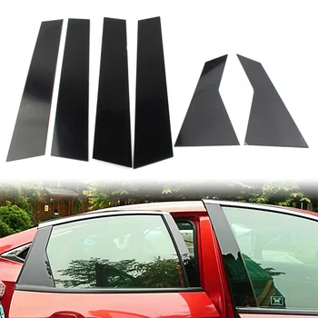 6 adet Araba Sticker Kapı Pencere Dekoratif Trim Pillar Sonrası Kapak Honda Civic 10th 2016 2017 2018 2019 2020