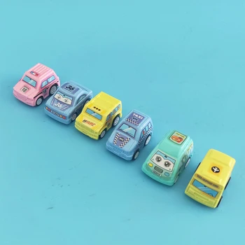 6 adet / grup Geri Çekin oyuncak arabalar Mobil Makine İnşaat Araç itfaiye kamyonu Taksi Modeli Bebek Mini Komik Arabalar Hediye çocuk oyuncakları