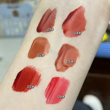 6 Renk Sıvı Ruj Su Geçirmez Nemlendirici Uzun kalıcı Dudak Parlatıcısı Doğal Makyaj Dudak Sır Kırmızı Dudak Tonu Kore Kozmetik