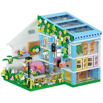 608 adet Arkadaşlar Şehir Çiçek Evi Kale Mini Yapı blok oyuncaklar Kızlar için Prenses Tuğla Hediyeler Ev dekorasyon Süs