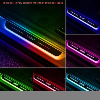 7 Renk Araba kapı işıklı eşik ışık logo Projektör lambası CİVİC İçin USB Güç Hareketli LED Karşılama pedallı araba sürtme plakası Pedalı