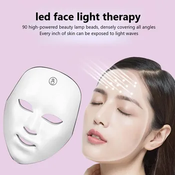 7 Renk Işık Yüz Maskesi Kırmızı Işık Tedavisi Güzellik Anti Beyazlatma Cilt Gençleştirme Yüz Makinesi Ev Spa Cilt Bakımı Yaşlanma LED