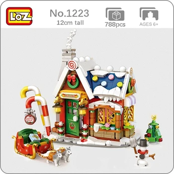 788 adet LOZ Mini Blokları Mimari Merry Christmas Evi Noel Baba Kardan Adam Ağacı Geyik Yapı Taşları Tuğla Oyuncak Çocuklar İçin hediye