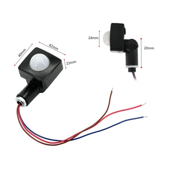 85-265V IP65 Hareket Sensörü Ayarlanabilir PIR Anahtarı Ultra ince LED projektör PIR Su Geçirmez Açık Hareket sensör dedektörü
