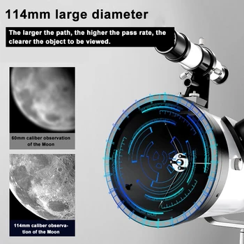 875X Profesyonel Astronomik Teleskop Yükseltme 1.25 İnç Mercek Full HD Fotoğraf Çekmek Derin Uzay Yıldız Ay Açık Kamp için