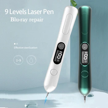 9 Dişliler LCD Lazer plazma kalemi LED Aydınlatma Köstebek Dövme Kaldırma Makinesi Yüz Bakımı Cilt Etiketi Leke Çıkarıcı Yüz Çil Kaldırmak